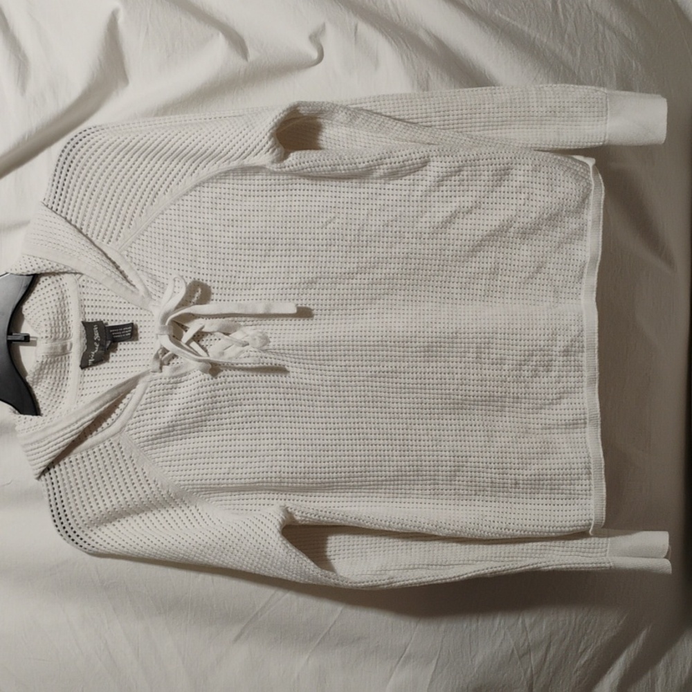 (D-17) Michael Stars Waffle Knit Sweater Hoodie Sz.M Gently Worn